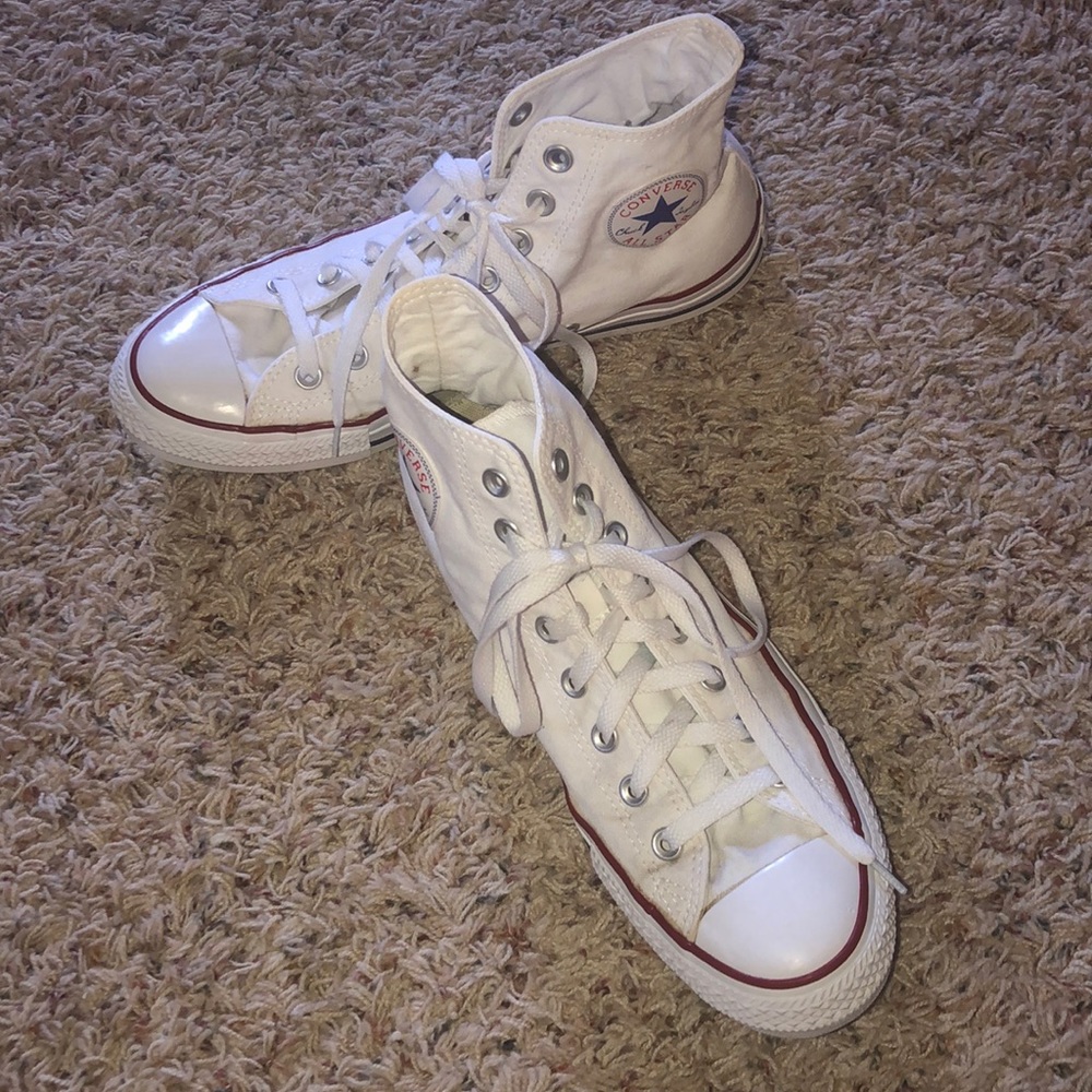 White converse high tops size women’s 11